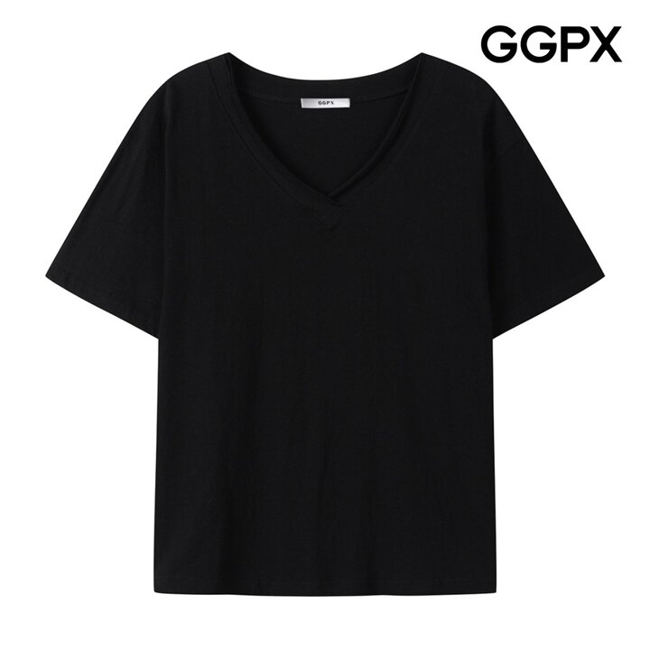 V넥 베이직 반팔 티셔츠 (GQ4TS055F)