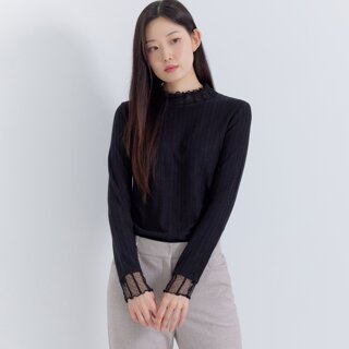 [지센] (3컬러) 메탈 골지 반넥 긴팔 티셔츠 LFTSPA01