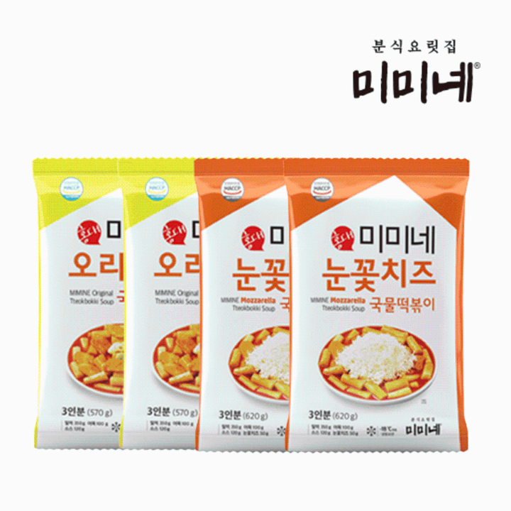 미미네 오리지널 국물떡볶이 2봉+눈꽃치즈 2봉 (12인분)