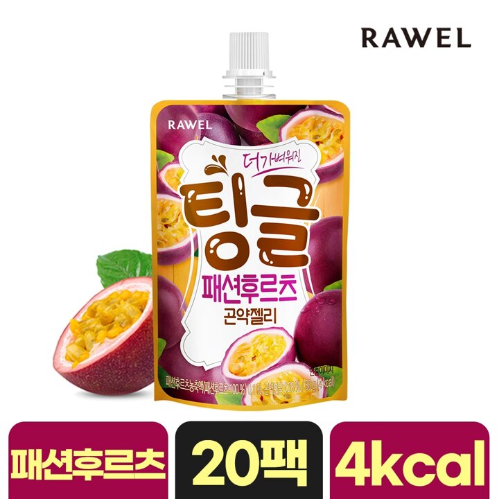 RAWEL 더 가벼워진 팅글 곤약젤리 (패션후르츠 80g + 리치 80g) x 10개 외