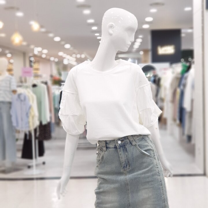 로맨틱 블라우스핏 퍼프 셔링 티셔츠 데일리룩 FSPHA2K43E