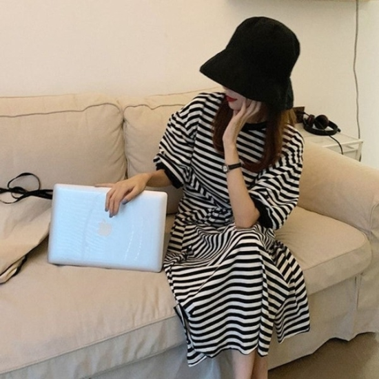 [VCHL90OO]데일리 오버핏 반팔 허리조임 2컬러 1P25796118643542