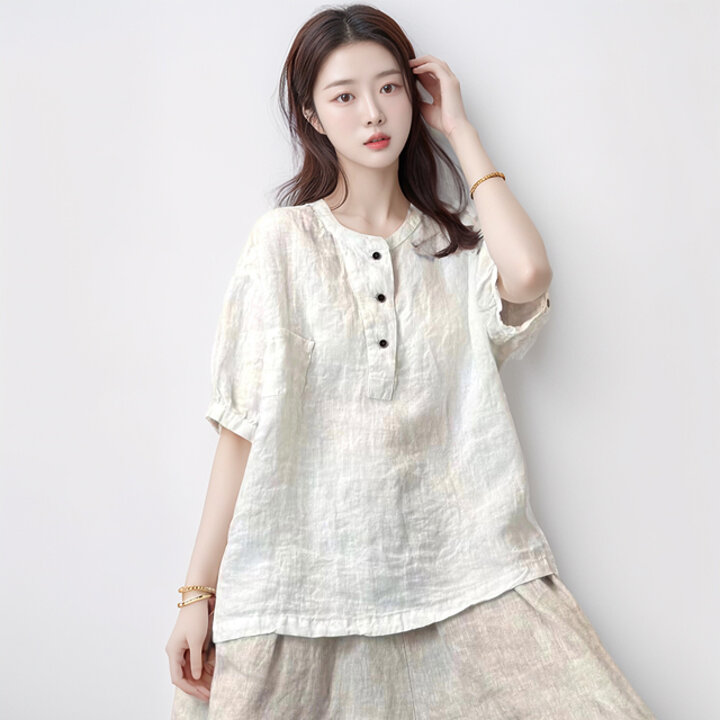 [헬리꽁땡]비올라린넨루즈핏셔츠3종
