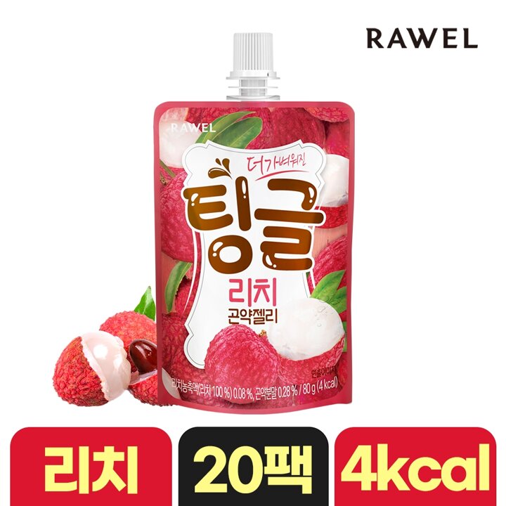 로엘 팅글 곤약젤리 리치 80g 20팩