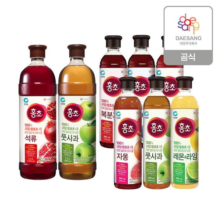 (G)청정원 홍초1.5L+900ml(석류/블루베리/복분자/풋사과/자몽)