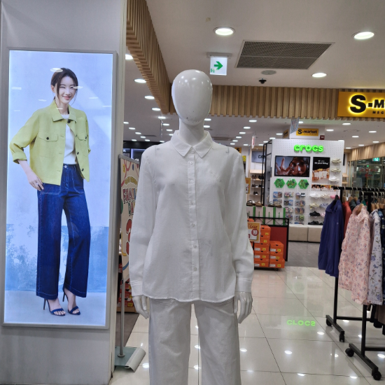 면아사 레터링자수 셔츠   1L41536-3US