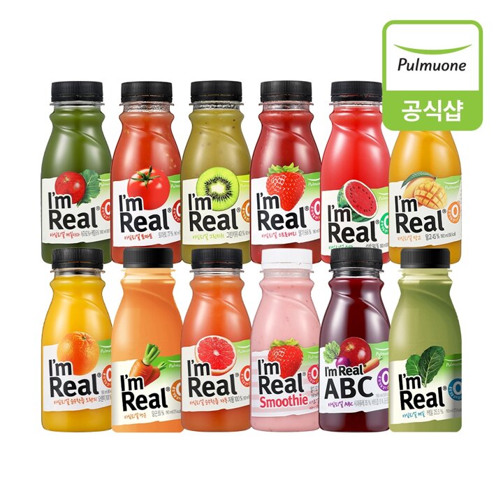 [풀무원] 아임리얼 주스 190ml 12종 8개 골라담기 (딸기,수박,오렌지,키위 외)