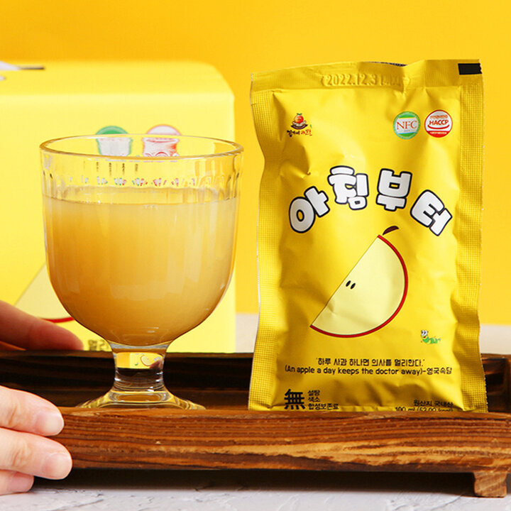 [김가네과일촌] 갈변없는 노란 순수착즙 사과즙 100ml, 100포