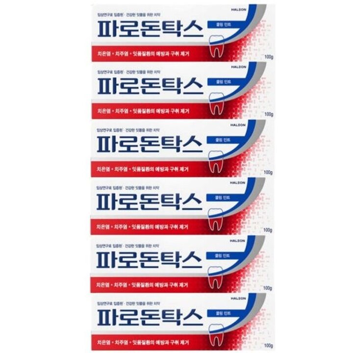 파로돈탁스 쿨링민트 치약 100g x 6개 잇몸질환 불소[34887621]
