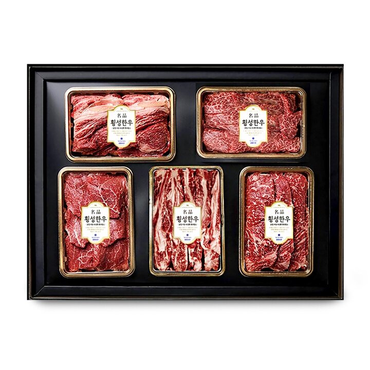 1++등급 횡성한우 VVIP세트 5호 [꽃등심+안창살+토시살+갈비살+살치살] 각 500g 2.5kg