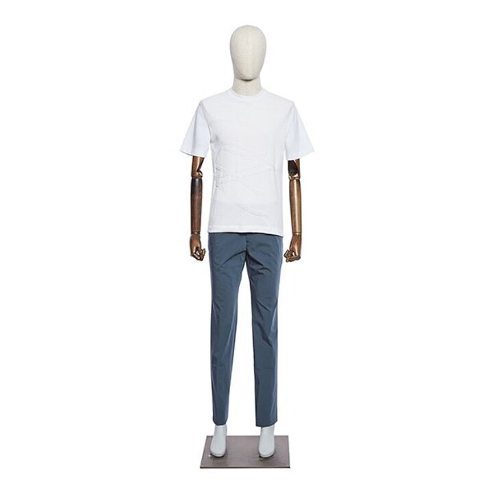 (대구신세계)S/S 화이트 니트 앞판 라운드 반팔 티셔츠 POBMTT71A
