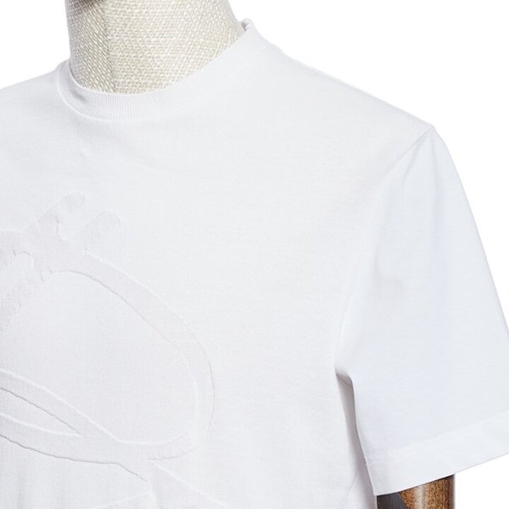 (대구신세계)S/S 화이트 니트 앞판 라운드 반팔 티셔츠 POBMTT71A