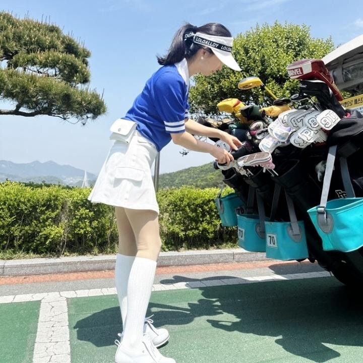 여름 골프티셔츠 반팔 카라 냉감골프니트 아이스블루 여성골프웨어