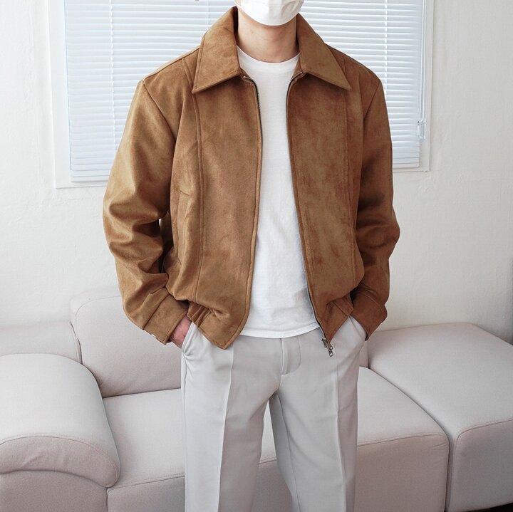 남자스웨이드자켓 라인 카라 봄 가을 간절기자켓 2color