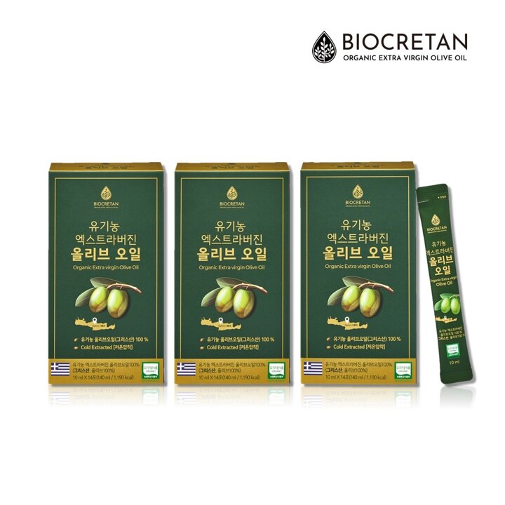 바이오크레탄 (산도0.08) 그리스산 유기농 엑스트라버진 올리브오일 스틱 10ml 14포 3박스