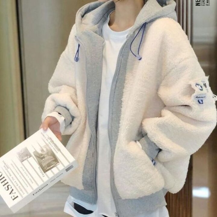 간절기여성자켓 봄양털후드점퍼 뽀글이가을아우터 여자점퍼
