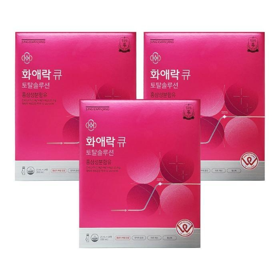 (주)셀러허브 정관장 화애락 큐 토탈솔루션 25ml x 14개입 면역증가 3개 Ss