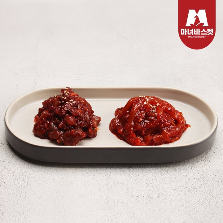 [마녀바스켓] 밥반찬 밥도둑 쫄깃 오징어젓500g+낙지젓500g