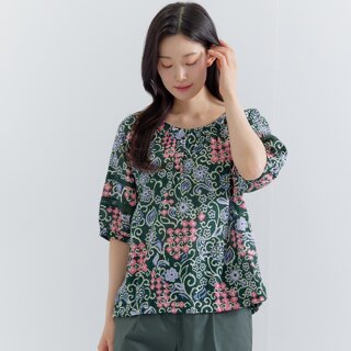 [지센] (2컬러) 보헤미안 플라워 셔링넥 셔츠 LCWSP524
