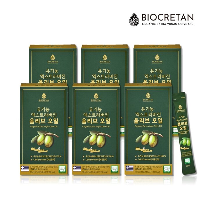 바이오크레탄 (산도0.08) 그리스산 유기농 엑스트라버진 올리브오일 스틱 10ml 14포 6박스