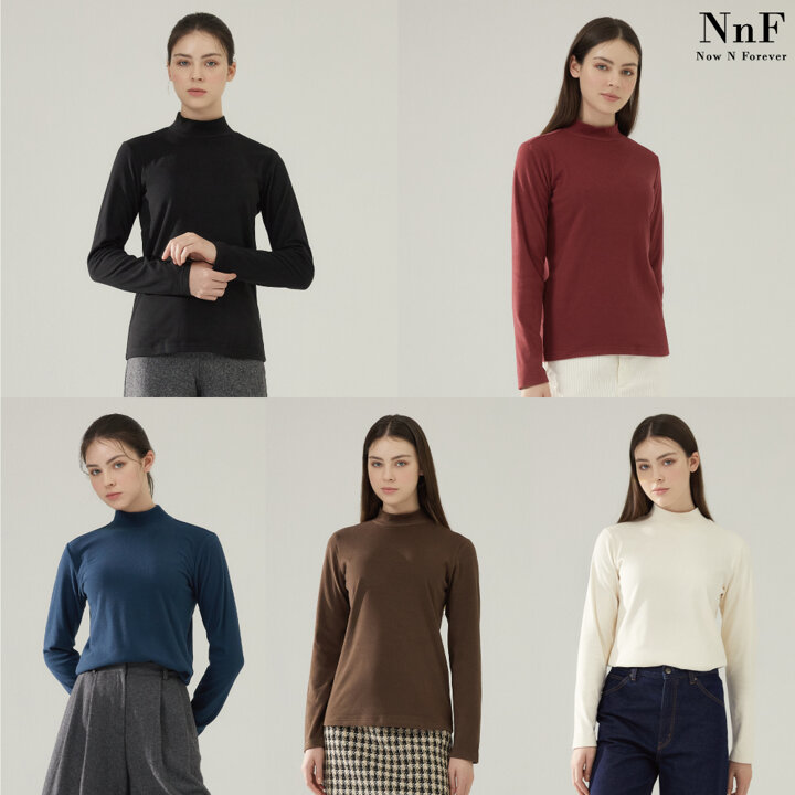 (여성) NNF 23FW 기모 모크넥 티셔츠 5종 