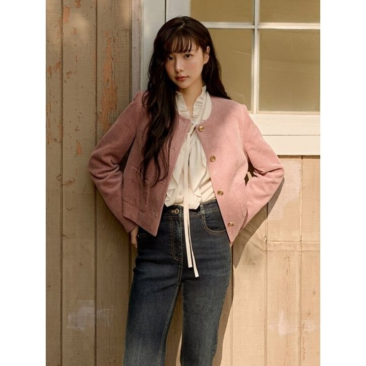 (광주신세계)금장버튼 코듀로이 숏자켓 OW5AJ850