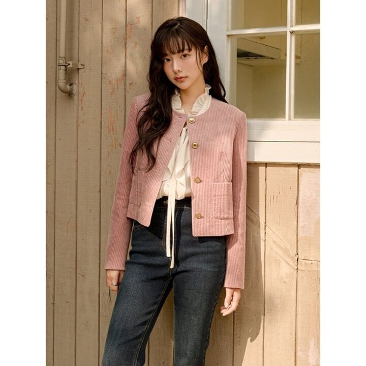 (광주신세계)금장버튼 코듀로이 숏자켓 OW5AJ850