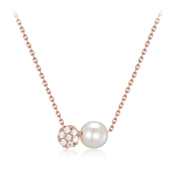 [엘르주얼리] 플라워 앤 진주 팬던트 체인 목걸이 ELBRNN250 (14K Gold Plated)