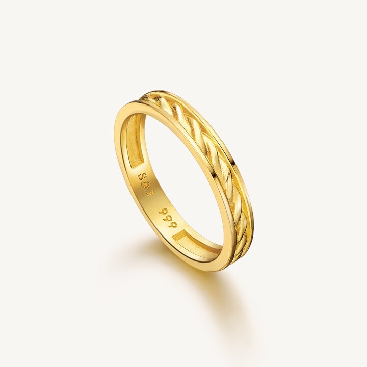 [수앤진골드] 코드 레이어드 반지 24K 순금 3.75g