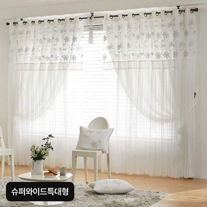 슈퍼와이드특대형 지나송 웨딩스타일 커튼세트[35017635]