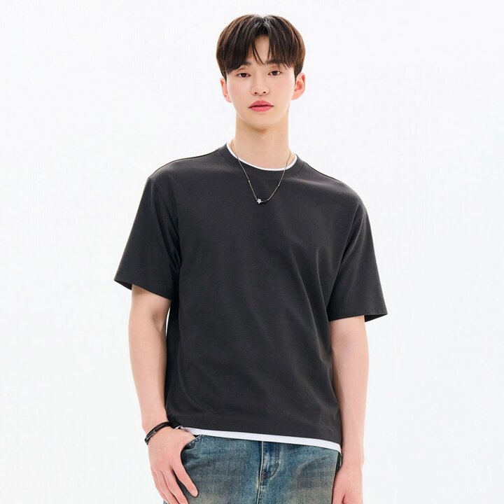 (남) FBRK5815D0L 레이어드 반팔 티셔츠GN