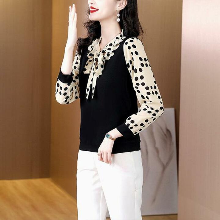 [루미루나]프릴도트리본블라우스2종