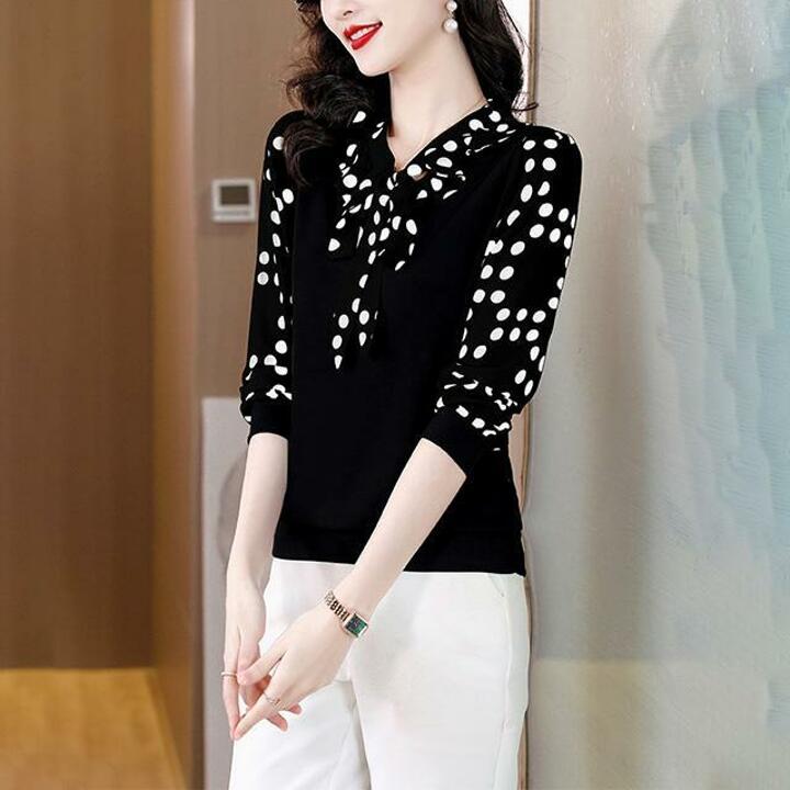 [루미루나]프릴도트리본블라우스2종