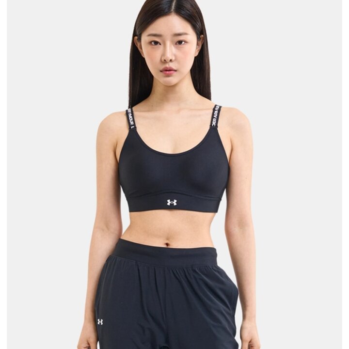 (신세계의정부점)1384123 -001 블랙 여성 인피니티 2.0 미드 스포츠 브라 (러닝,사이클,웨이트,트레이닝,운동용)