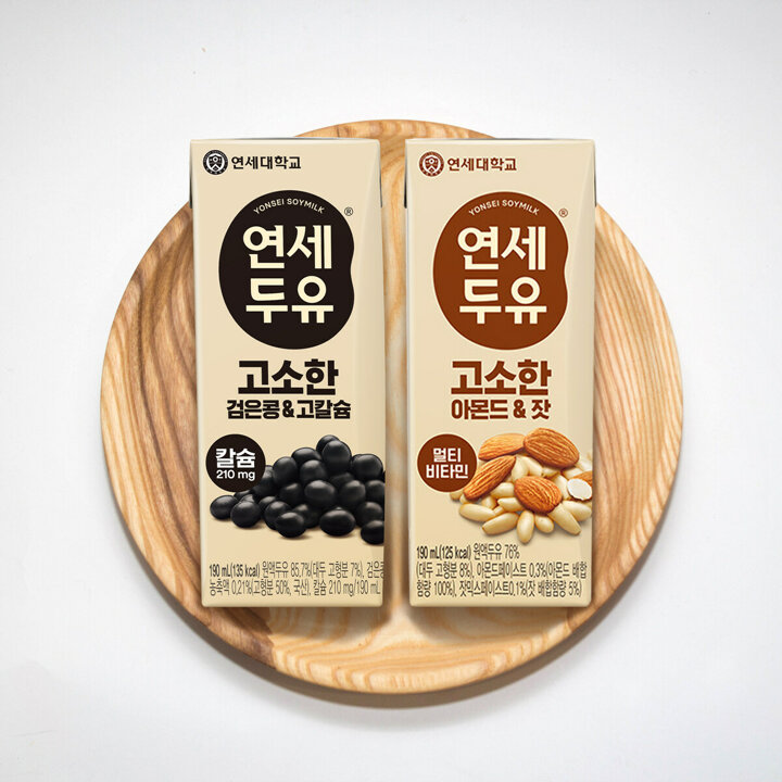 연세두유 고소한 검은콩 고칼슘 두유 24팩 + 아몬드잣 두유 24팩 (총48팩)