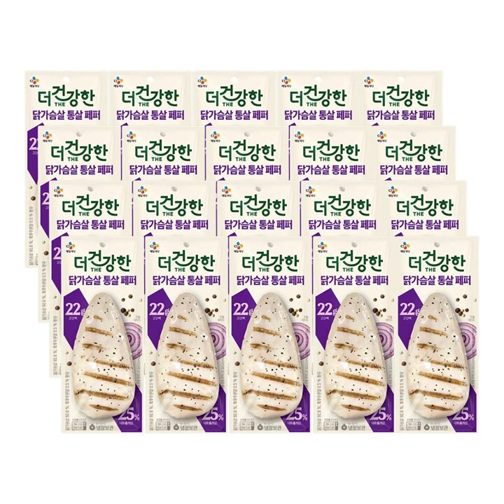CJ제일제당 더건강한 닭가슴살 통살 페퍼 100g x20개