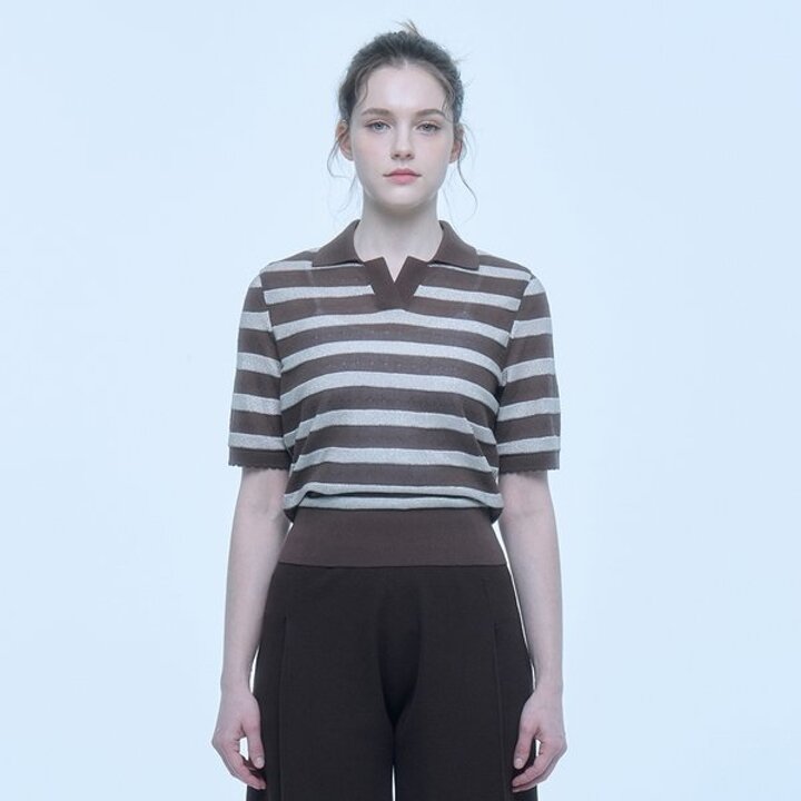 (신세계센텀점)린넨 블렌디드 에밀리 폴로넥 풀오버 (UFKKPN222N-BROWN)