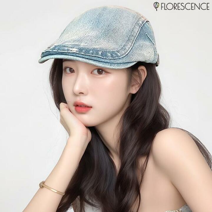 [플로레센스]데님로렌헌팅캡모자2종