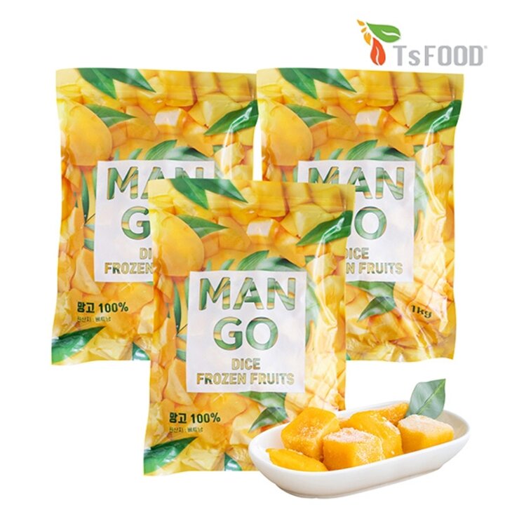 [보라티알] TS FOOD 냉동 망고 다이스 1kg x 3개