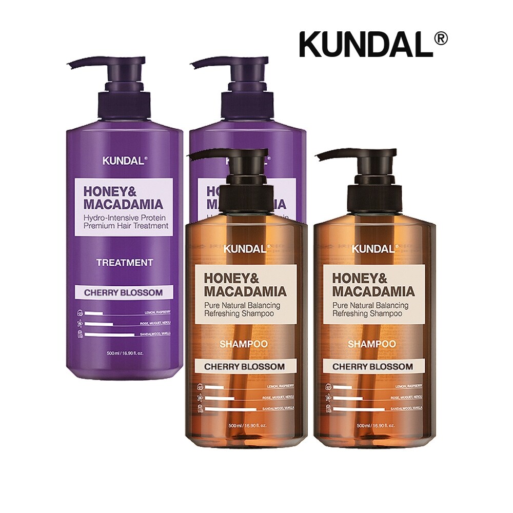쿤달 네이처 샴푸 체리블라썸 500ml x2개+트리트먼트 체리블라썸 500ml x2개