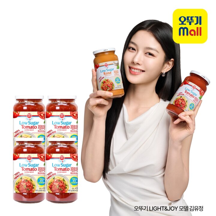 [본사직영] 오뚜기 LightJoy 저당 토마토 파스타소스 600g 4개