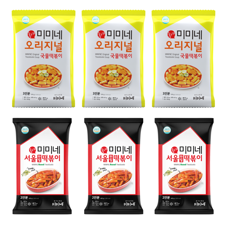 [오오밥상 PICK] 미미네 오리지널 국물떡볶이 3봉+서울 판밀떡볶이 3봉 (총 15인분) 외 3종