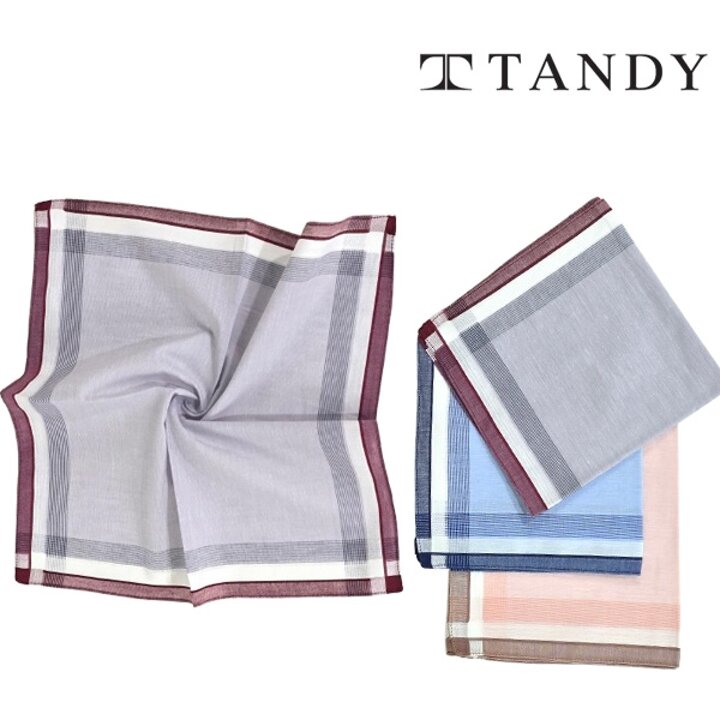 [탠디] TANDY 클레식 보더체크 손수건 스카프