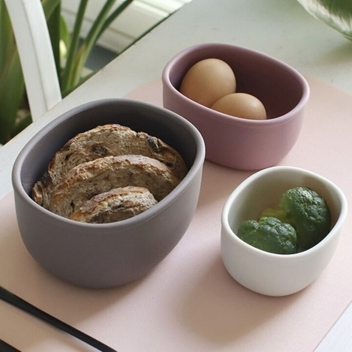 조약돌 모양 실리콘 밀폐용기 냉장고 용기 도시락통19405960667501