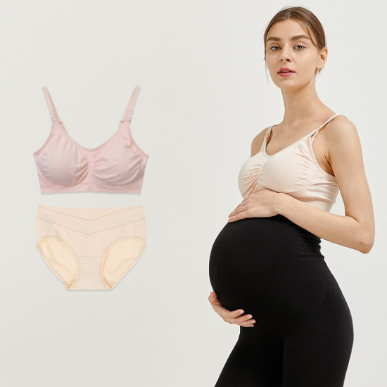 (신세계마산점)임부 뱀부 베이직 수유브라+임부 뱀부 V핏 숏 산전팬티 NXPOU5001+NXPOU7801