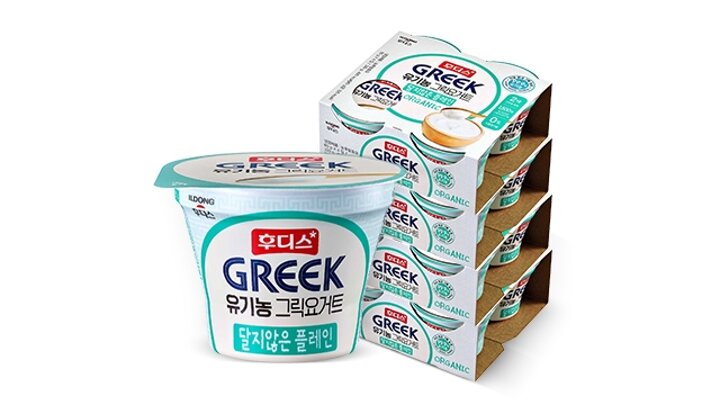 후디스 유기농 그릭요거트 달지않은 플레인 80g 16개