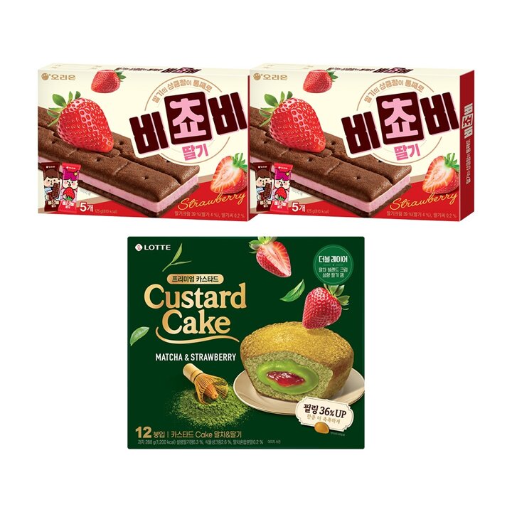 비쵸비 딸기 125g x2+카스타드 말차n딸기x1