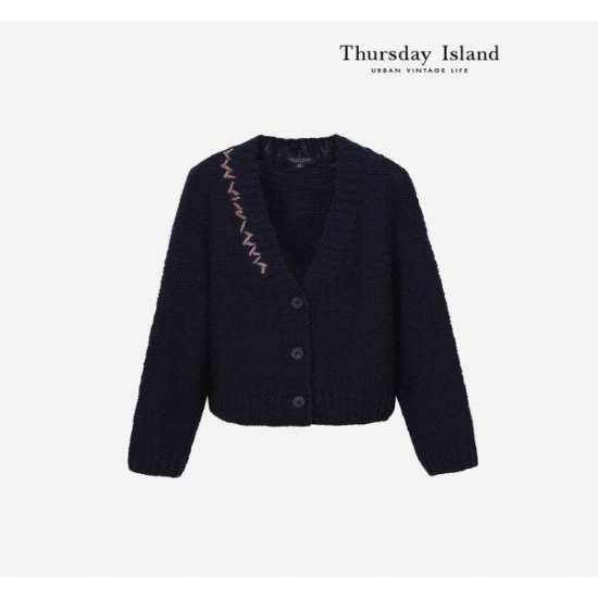 [Thursday Island] 자수포인트 슬럽 가디건(T238MCD301W)