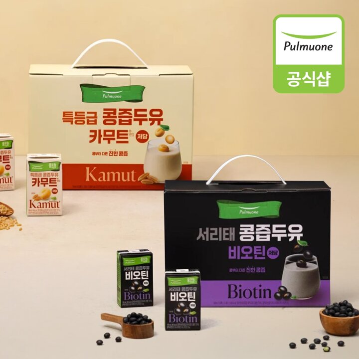 풀무원 콩즙두유 선물세트(카무트/비오틴) (140mlX24입)