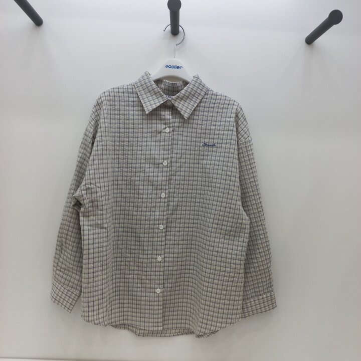 에꼴리에 시어서커 스몰 체크 셔츠(26B5381  BL)CJ